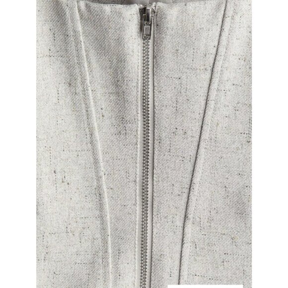 H & M Edition Light Heathered Grey Boned Bodice Bustier Top M - Picture 3 of 3